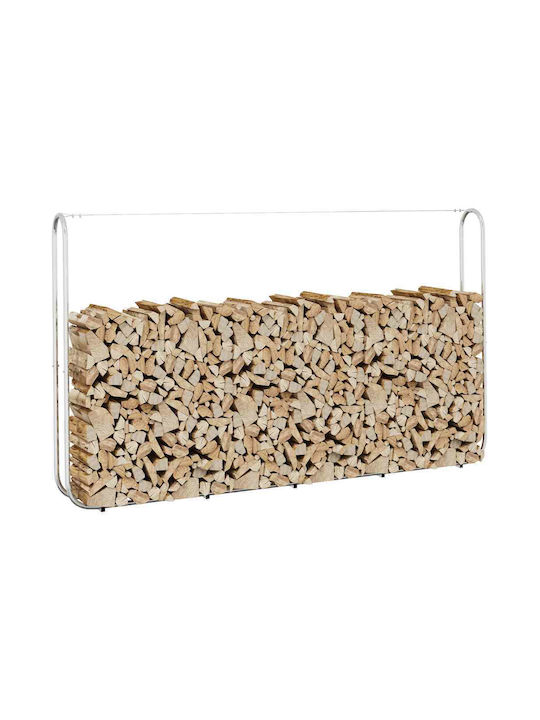 vidaXL Inox Shelf Wood Storage 250x25x150cm Silver