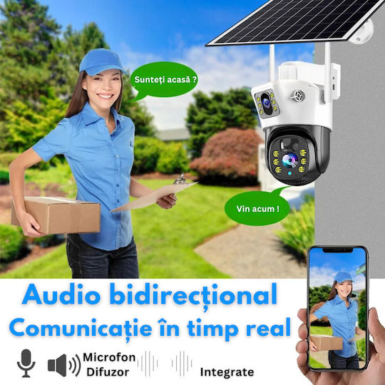 IP Überwachungskamera Wi-Fi Full HD+ 4MP Wasserdicht Batteriebetrieben mit Zwei-Wege-Kommunikation