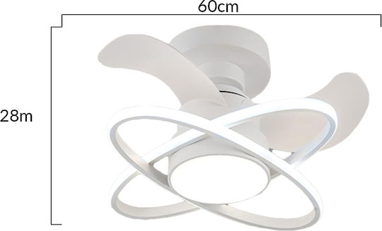 Powertech Deckenventilator 28cm mit Leuchte Weiß