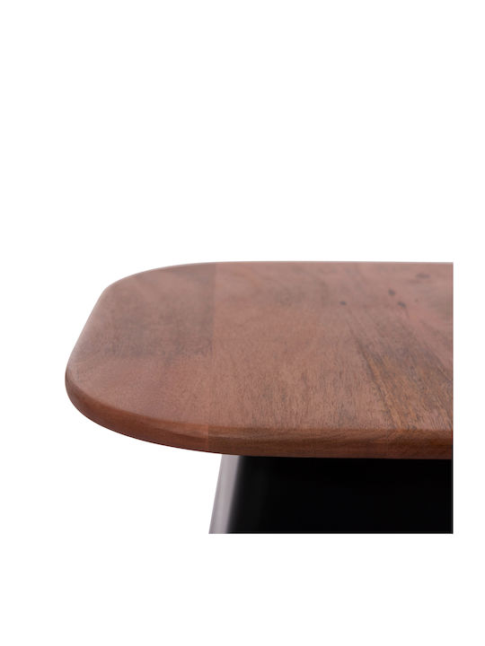Quadratischer Zentraler Kaffeetisch Vaiola aus Massivholz Schwarze 2Stücke M40xL40xH41cm