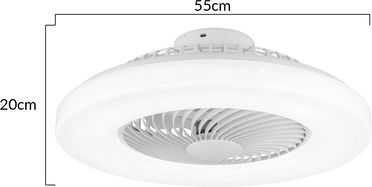 Powertech Πλαφονιέρα 55cm με Φως Λευκή