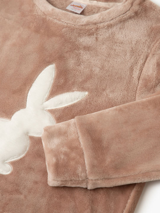 Minerva Детска пижама Зимна Поларена Beige Minerva Pyjama