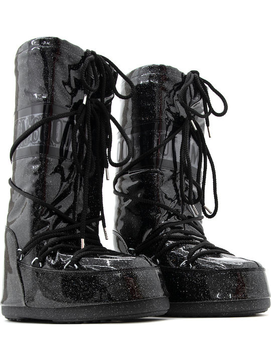 Snow Boots with Laces Black