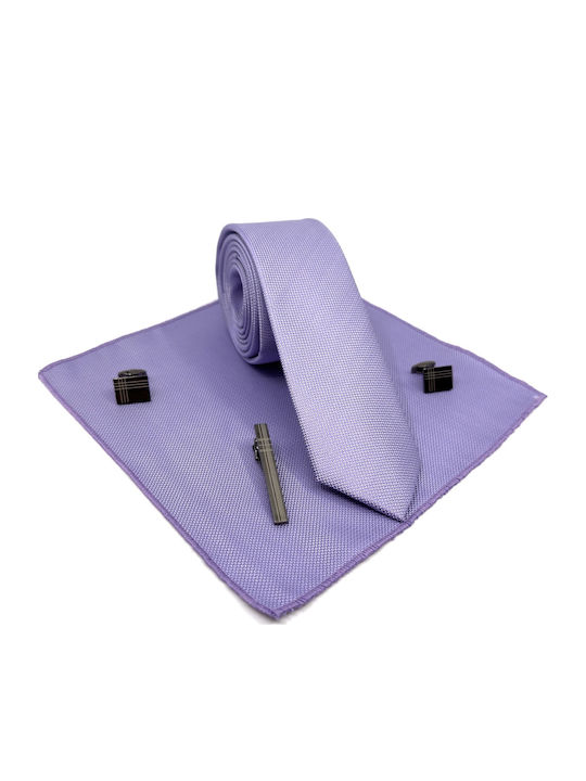 Legend Accessories Set de Cravată pentru Bărbați Sintetic Monocromie în Culorea Violet