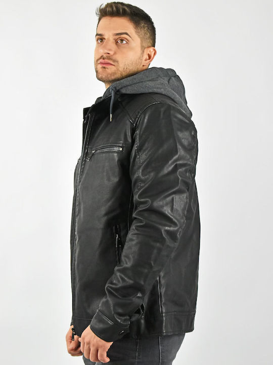 Synthetic Leather Black Jacket