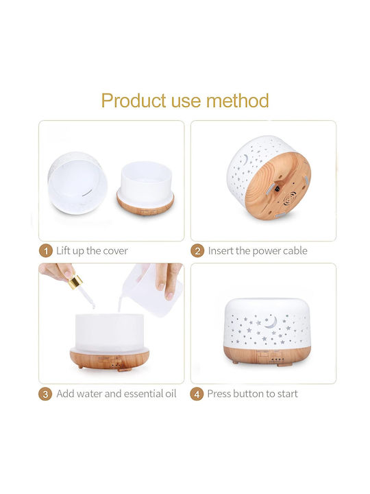 Διαχύτης Αιθέριων Ελαίων Nebula White Diffuser Aromatherapy Led 300ml