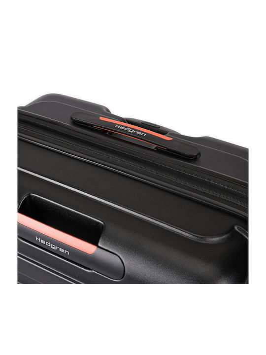 Hedgren Large Hard Travel Suitcase Black with 4 Wheels Height 74cm