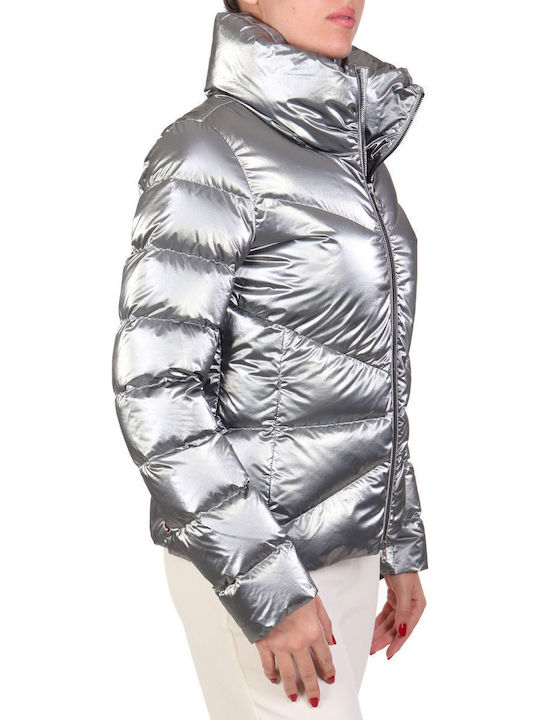 Kurz Damen Puffer Jacke für Winter Dark Grey