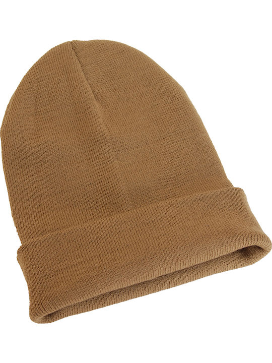 Beanie Unisex Σκούφος Πλεκτός σε Μπεζ χρώμα
