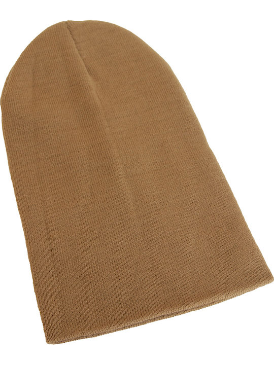 Beanie Unisex Σκούφος Πλεκτός σε Μπεζ χρώμα