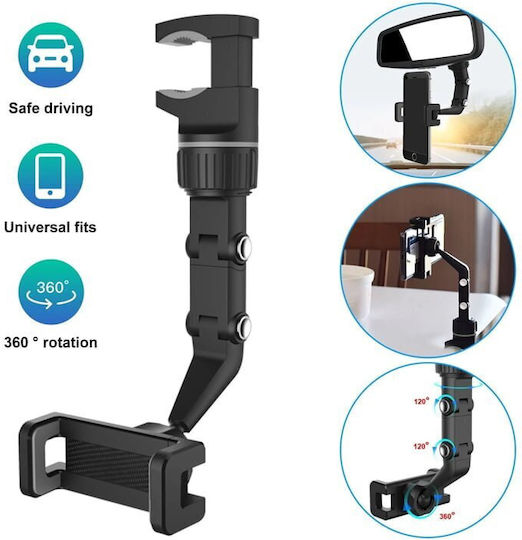 Car Mobile Mount with Adjustable Hooks Black