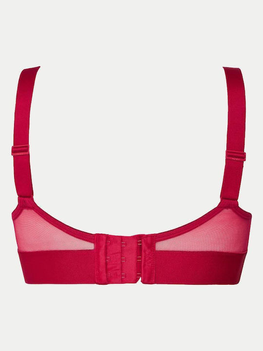 Прозрачен триъгълен сутиен DKNY червен DK4084