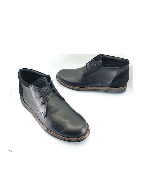 Leder Schwarz Herrenstiefel