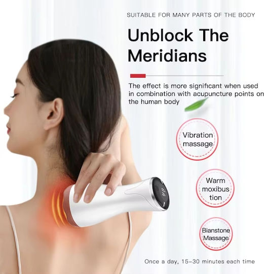 Massage Device for the Neck, the Head & the Body with Vibration and Heating Function Gray