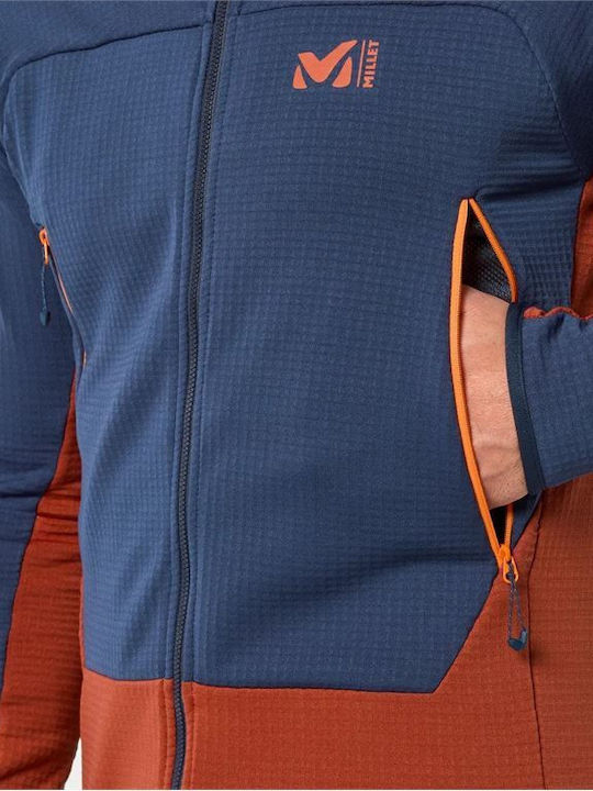 Cardigan Fleece pentru Bărbați cu Glugă Rust - Saphir