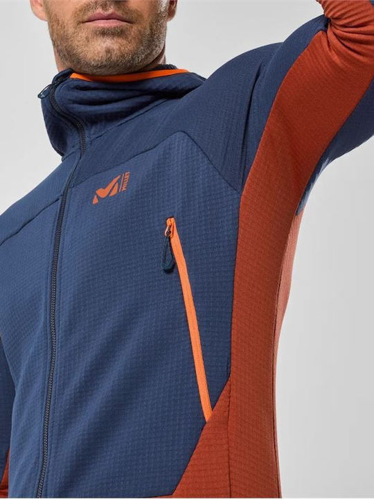 Cardigan Fleece pentru Bărbați cu Glugă Rust - Saphir