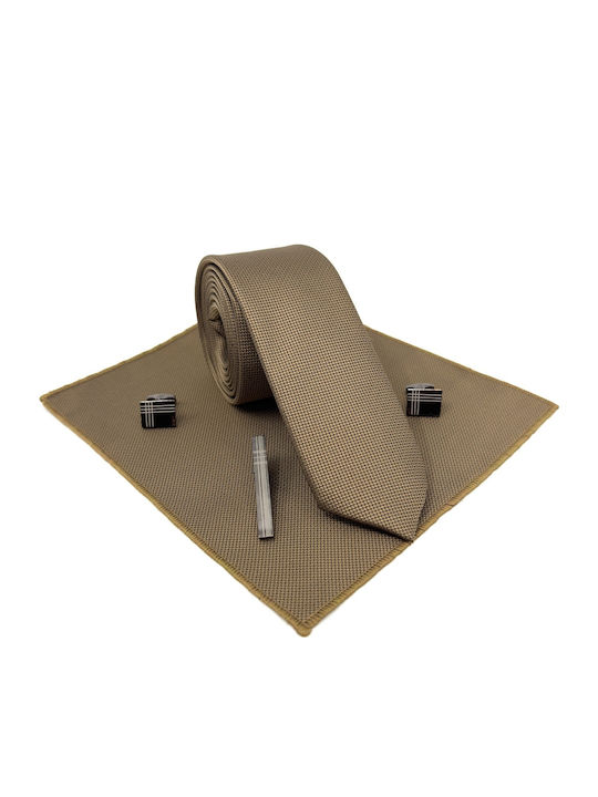 Legend Accessories Synthetic Men's Tie Set Monochrome Beige