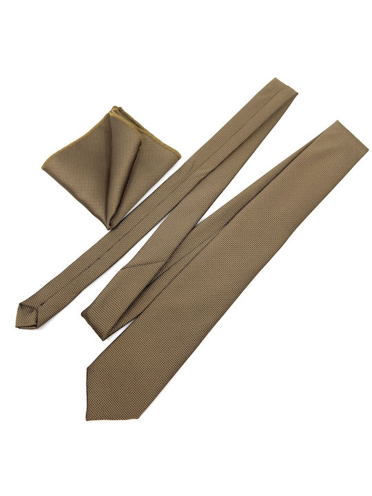 Legend Accessories Men's Tie Set Synthetic Monochrome In Beige Colour