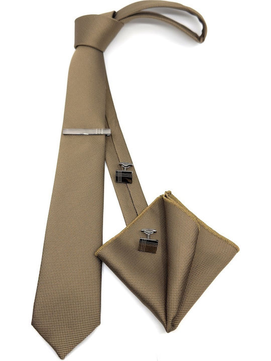 Legend Accessories Synthetic Men's Tie Set Monochrome Beige