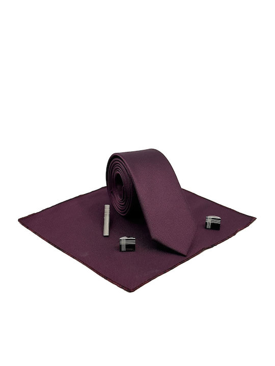 Legend Accessories Комплект Мъжки Кравати Синтетичен Монохромен Purple Bordeaux