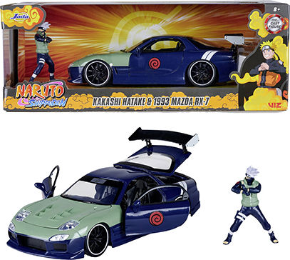Jada Toys Naruto: Kakashi Hatake & 1993 Mazda Rx-7 Vehicle Figure height 20cm at Scale 1:24