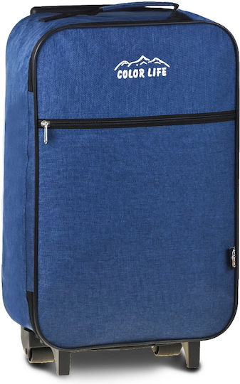 Colorlife 18696 Cabin Travel Suitcase Blue with 4 Wheels Height 53cm