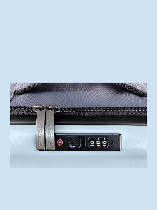 Pegasus Βαλίτσα Ταξιδίου Καμπίνας Σκληρή Sky Blue με 4 Ρόδες Ύψους 55εκ.