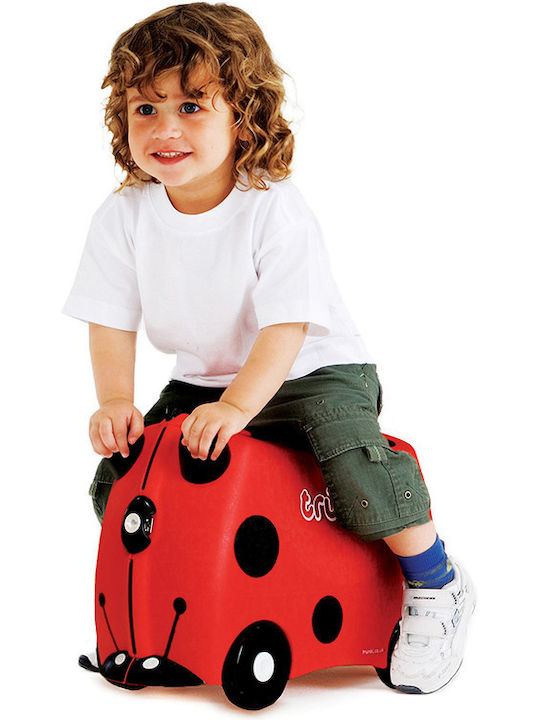 Trunki Ride-On Case Harley Ladybug Children's Cabin Travel Suitcase Hard Red with 4 Wheels Height 46cm