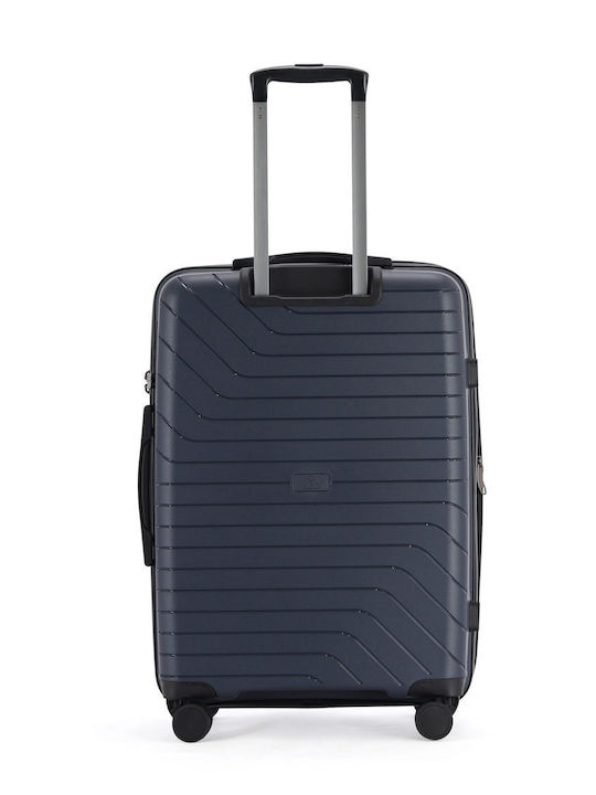 Lavor Medium Hard Blue Travel Suitcase with 4 Wheels Height 66cm
