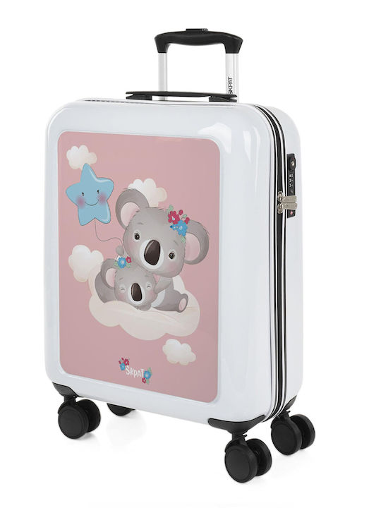 Skpat Koala Kids Cabin Hard Suitcase White with 4 Wheels Height 55cm