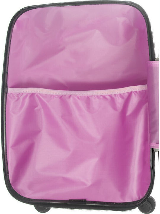 A2S Kinder Hartschale Kabinenkoffer Rosa mit 4 Rädern Höhe 45cm