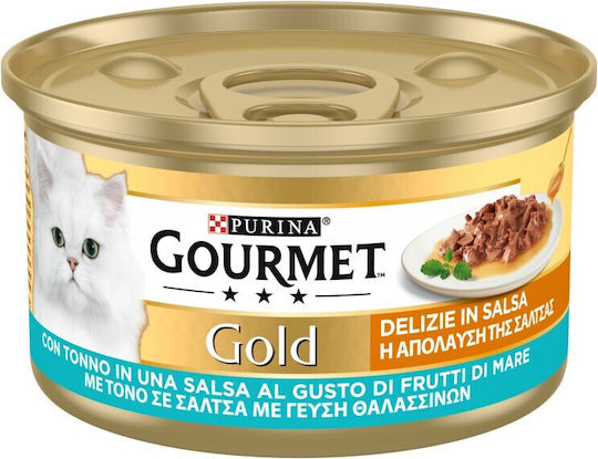 Purina Gourmet Gold Wet Food for Young Cats in Cans with Tuna, Chicken, Beef and Fish 85gr