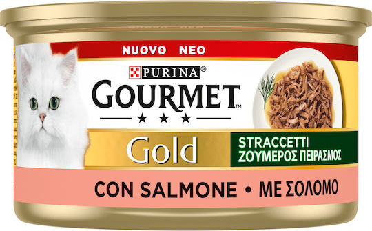 Purina Gourmet Gold Υγρή Τροφή για Ενήλικες Γάτες σε Κονσέρβα με Σολομό 85gr