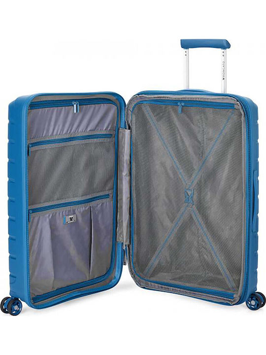 Roncato Mittlerer Reisekoffer Hartschalen Blau mit 4 Räder Höhe 68cm