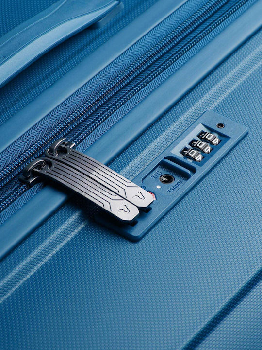 Roncato Mittlerer Reisekoffer Hartschalen Blau mit 4 Räder Höhe 68cm