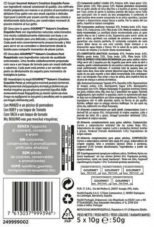 Gourmet Wet Food for Adult Cats in Pouch with Beef 5x10gr