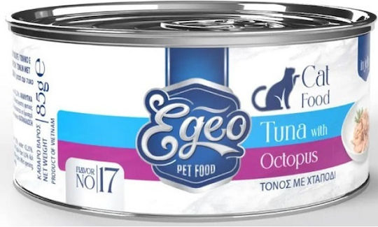 Egeo Pet Food Wet Food for Adult Cats in Cans with Tuna Grain-Free 85gr