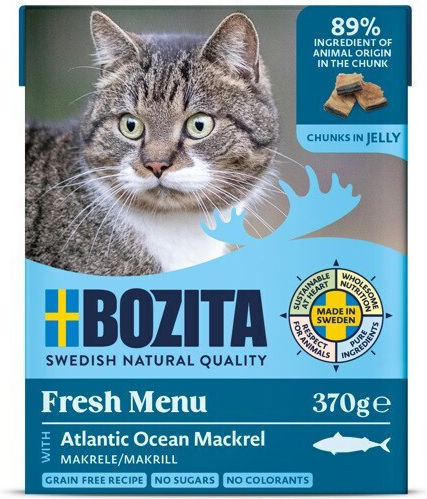 Bozita Feline Υγρή Τροφή για Ενήλικες Γάτες σε Φακελάκι με Σκουμπρί χωρίς Σιτηρά & Γλουτένη 370gr