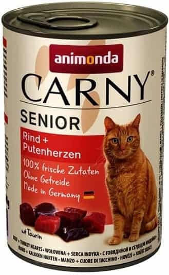 Animonda Carny Senior Nassfutter für Ältere Katzen in Dose mit Rindfleisch und Türkei 400gr