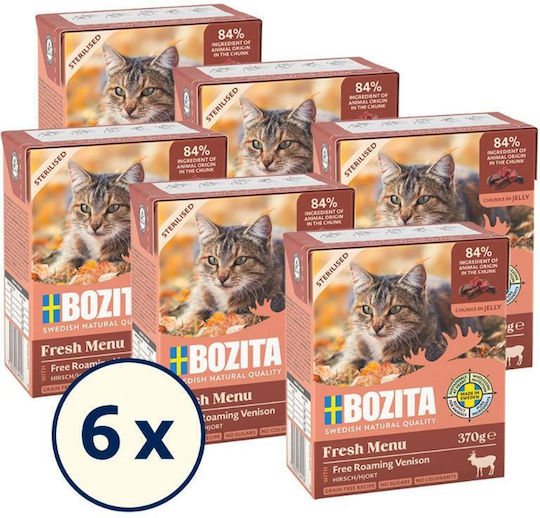 Bozita Wet Food for Adult Cats in Cans with Deer Grain-Free & Gluten-Free 370gr