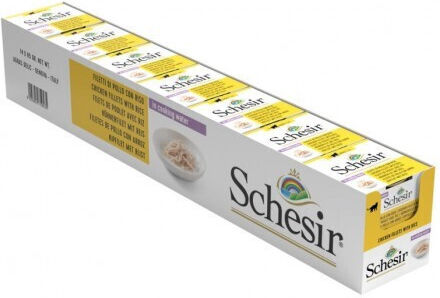 Schesir Nature for Cat Wet Food for Adult Cats in Cans with Chicken and Rice Gluten-Free 85gr