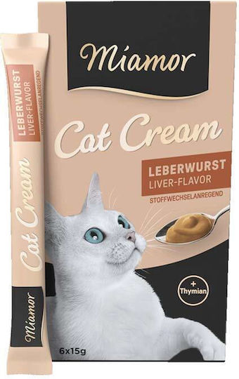 Miamor Cat Cream Wet Food for Adult Cats in Pouches with Liver 6x15gr
