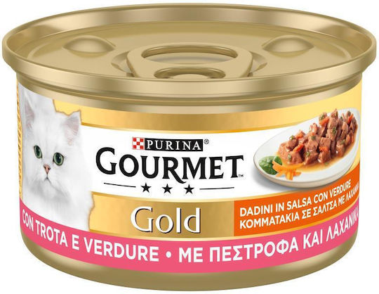 Purina Gourmet Gold Hrană Umedă pentru Pisici Adulte în Conservă cu Păstrăv 85gr