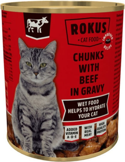 Rokus Wet Food for Cats in Cans with Calf 810gr