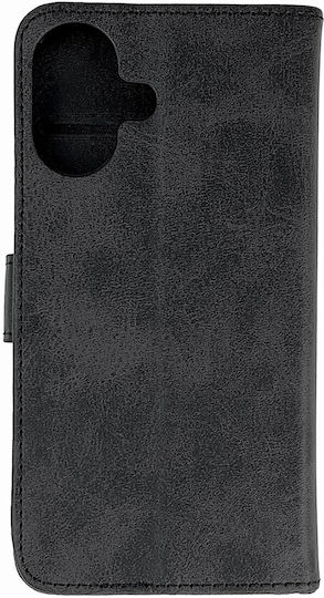 Leather Book Case Iphone 16 Black