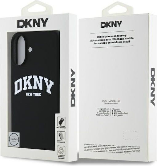 DKNY Logo Umschlag Rückseite Silikon / Kunststoff Schwarz (iPhone 16)