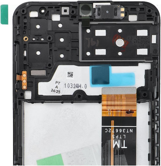 Samsung Οθόνη mit Touch-Mechanismus und Rahmen für Samsung Galaxy A13 4G SM-A135 (Bildschirm-Flexkabel-Version SM-M236) (Schwarz)