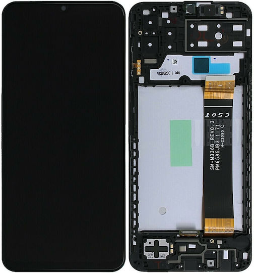 Samsung Οθόνη mit Touch-Mechanismus und Rahmen für Samsung Galaxy A13 4G SM-A135 (Bildschirm-Flexkabel-Version SM-M236) (Schwarz)