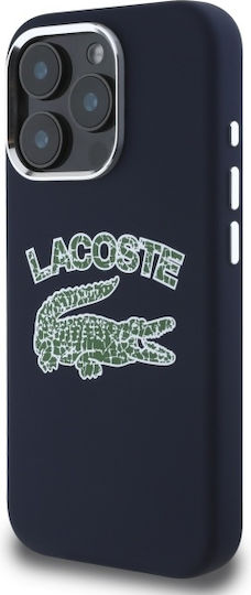 Lacoste Silicone Cracked Logo Magsafe Back Cover Plastic / Silicone Navy Blue (iPhone 16 Pro)