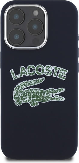 Lacoste Silicone Cracked Logo Magsafe Back Cover Plastic / Silicone Navy Blue (iPhone 16 Pro)